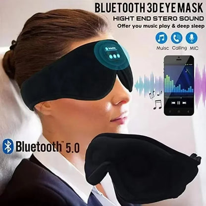 3D Eye Mask Bluetooth Music Play Sleeping Headphones with Built-In HD Speaker Mask for Sleep Headphones Wireless Air Travel 5.0