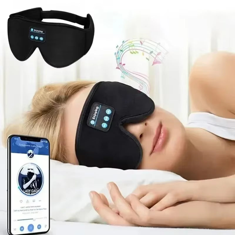 3D Eye Mask Bluetooth Music Play Sleeping Headphones with Built-In HD Speaker Mask for Sleep Headphones Wireless Air Travel 5.0